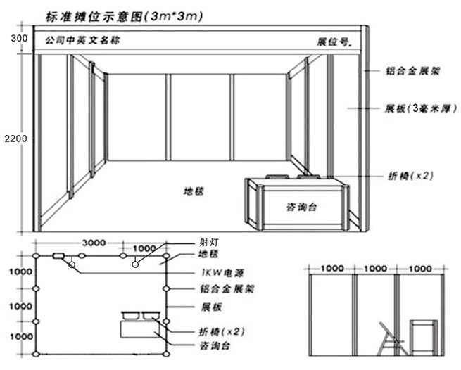 江西标准展位,八棱柱标摊,八棱柱展架,铝合金展架,标准展台